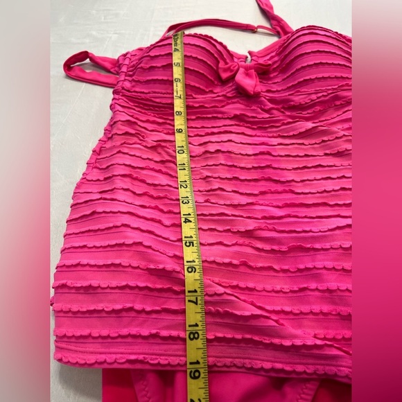 Jessica Simpson Pink Skirted One Piece Bathing Suit, Sz LG - Picture 7 of 13